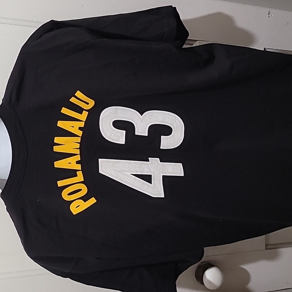 Reebok PITTSBURGH STEELERS Tee Adult XL NFL #43 Troy Polamalu T-Shirt - Picture 3 of 3